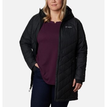 Dámské Bundy Columbia Heavenly Long Hooded Plus Size Černé BEKRYL012